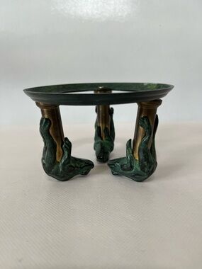 Vintage Frog Metal Brass Stand